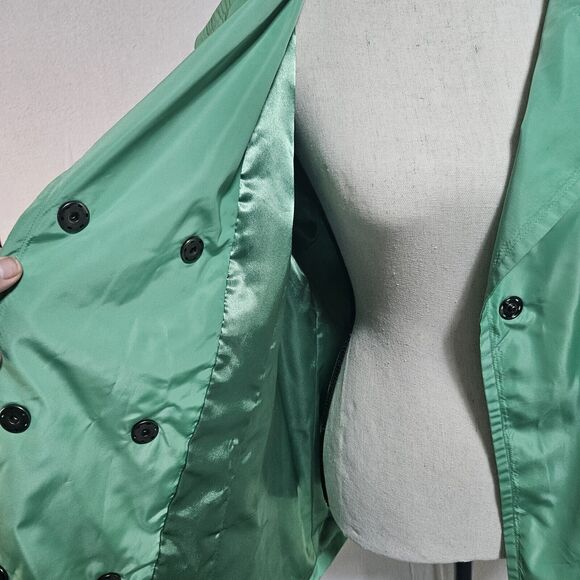 Dennis By Dennis Brasso Soft Green Satin Look Spring/Rain Lined Coat, Size Med. - Picture 2 of 8